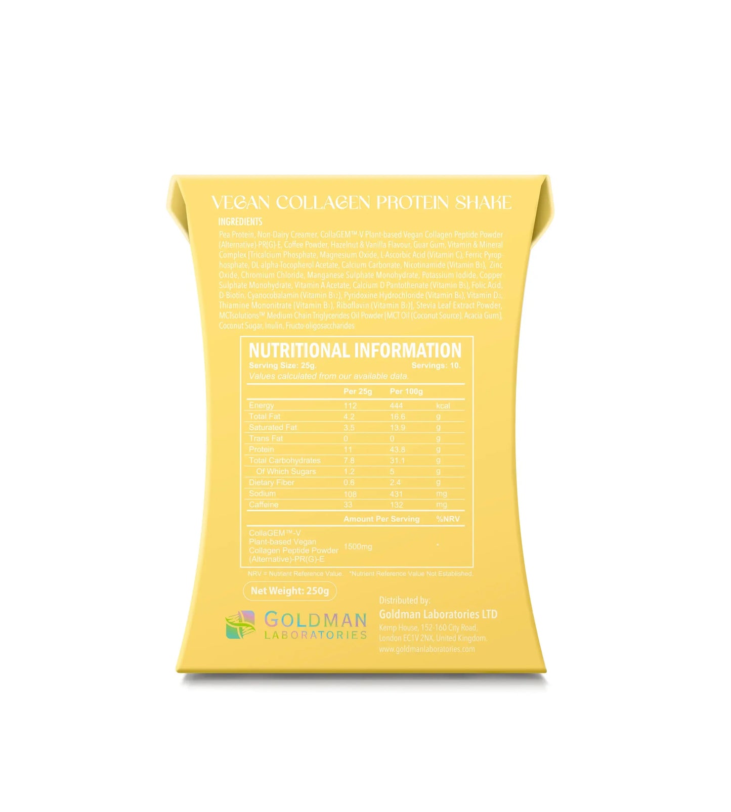 Elev8ng Vegan Collagen Protein Shake - Vanilla / Hazelnut Goldman Labs