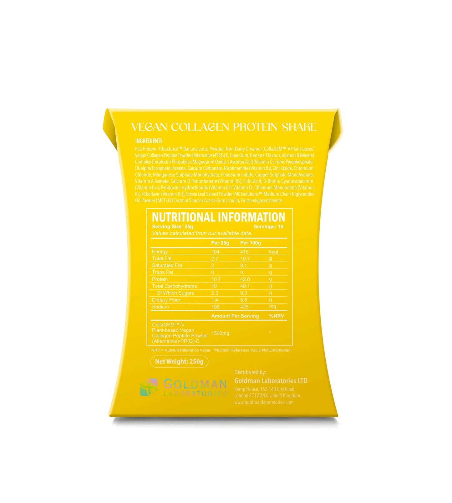 Elev8ng Vegan Collagen Protein Shake - Banana Goldman Labs