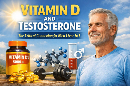 create a main blog photo of ''Vitamin D and Testosterone: The Critical Connexion for Men Over 60''
