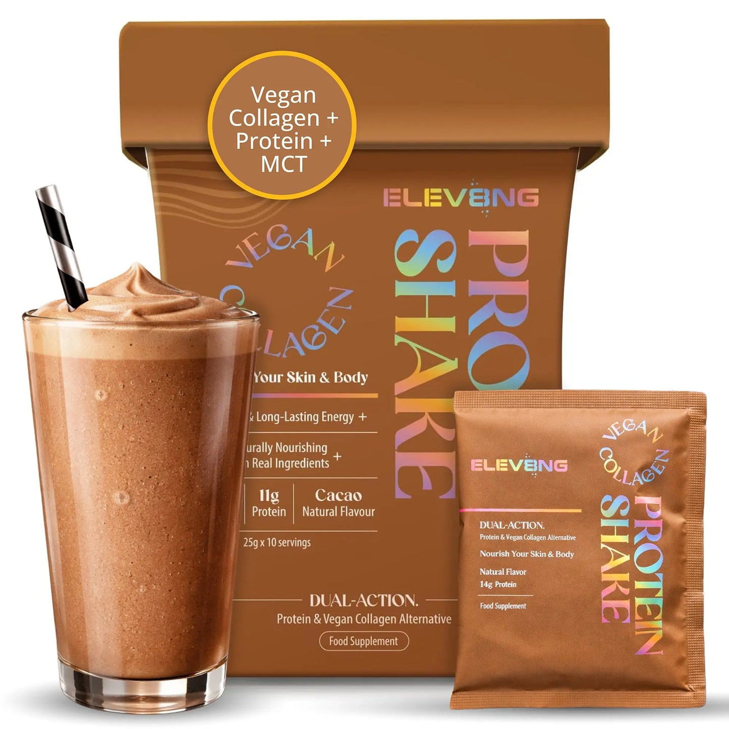 Elev8ng Vegan Collagen Protein Shake - Chocolate Goldman Labs
