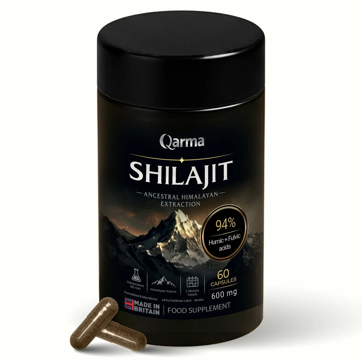 Qarma Shilajit Capsules UK – 94% Fulvic & Humic Acid